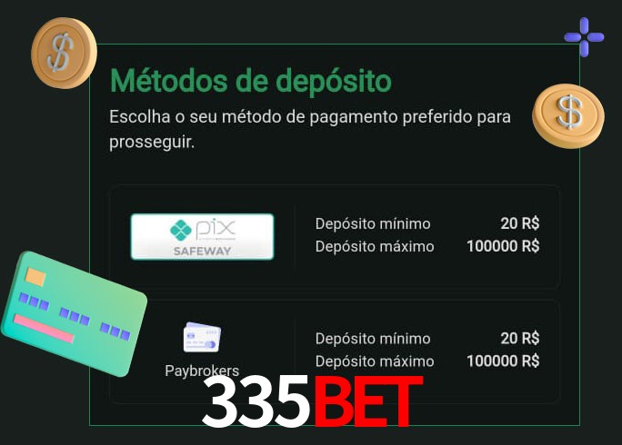 O cassino 335Bet oferece uma grande variedade de métodos de pagamento
